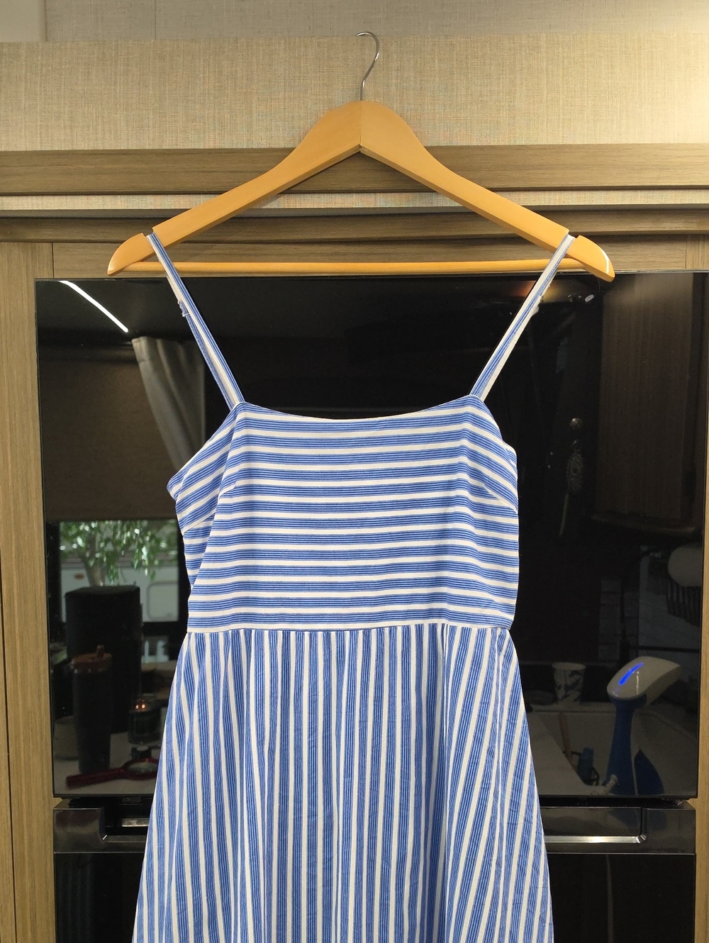 💙100% COTTON MAXI/MIDI DRESS WHITE/BLUE STRIPED, DRESS, BY JAPANA - Picture 5 of 16